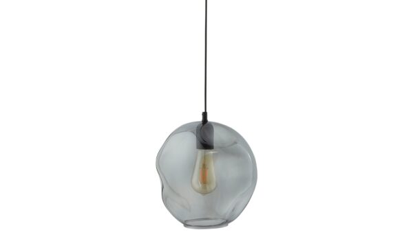 Pendelleuchte, 1-flammig, Rauchglas/schwarz