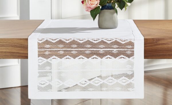 LAVIDA Tischläufer  Border Lace