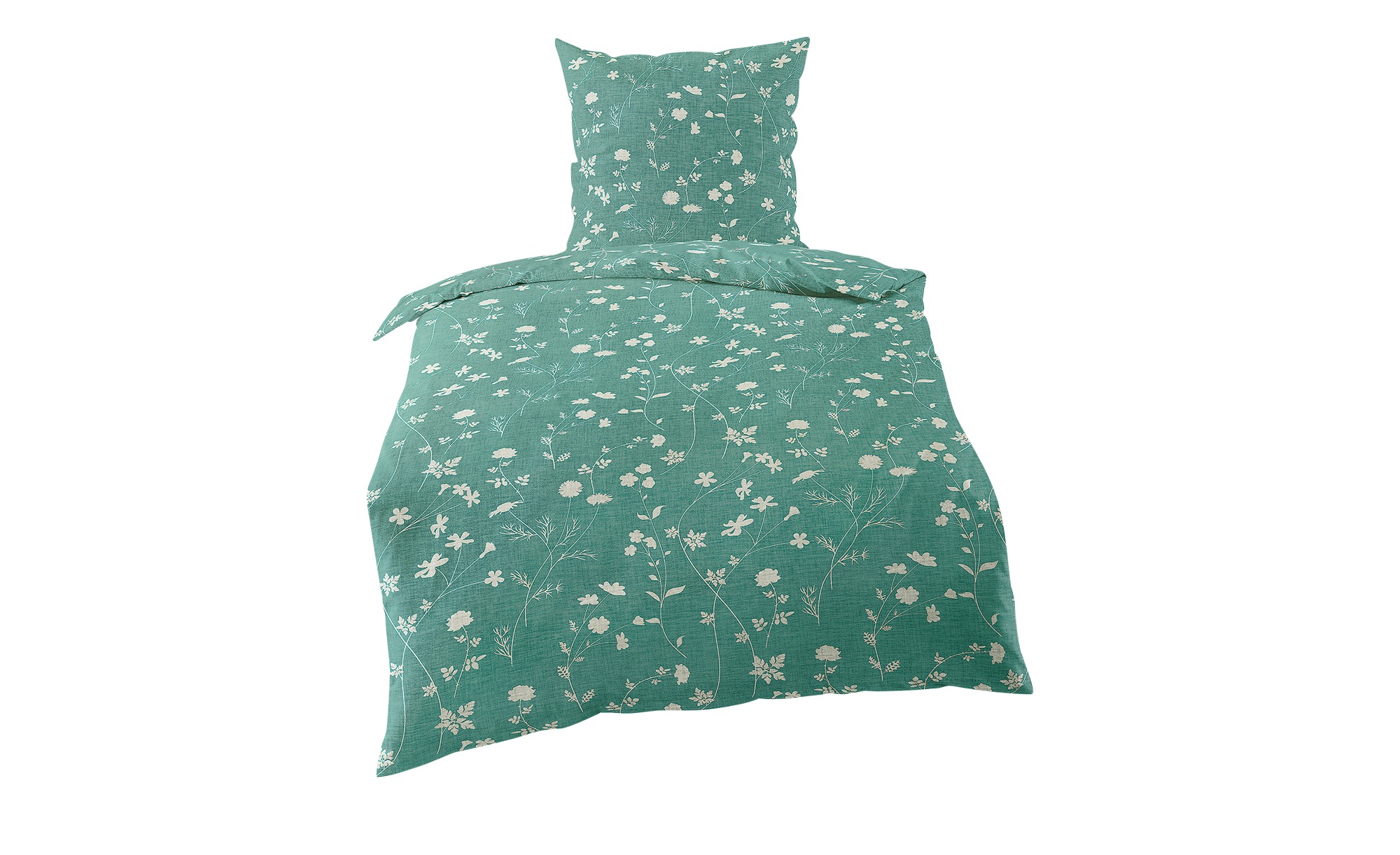 Como Green Mako Satin Bettwäsche  Floral