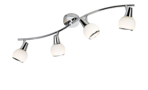 Deckenstrahler, 4-flammig, chrom/Glas weiß Lampen & Leuchten > LED-Leuchten > LED-Strahler & Spots - Höffner
